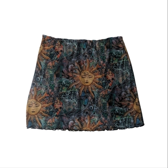 BOHO Sun Pattern mesh a-line Skirt Size 1XL - Picture 1 of 5